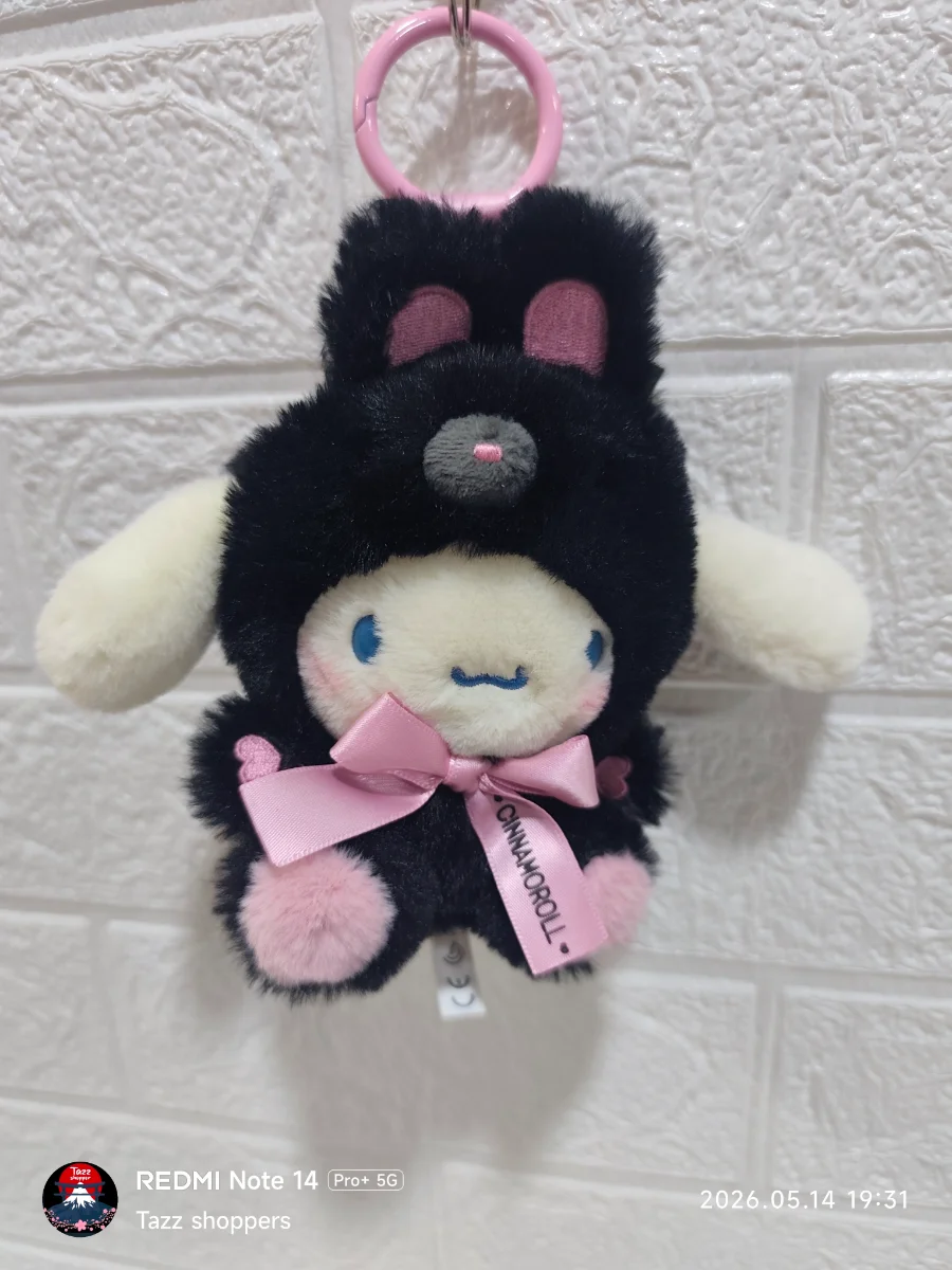 Llavero de Peluche Cinnamoroll Traje de Gato Negro - Colección Sanrio